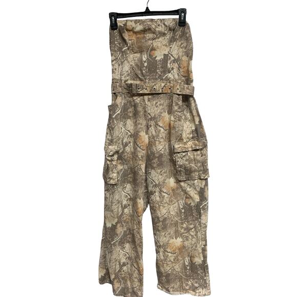 Women’s Camo Jumpsuit Overalls Hunting Cargo Pants Size L, Fourteen Twelve - Picture 2 of 6